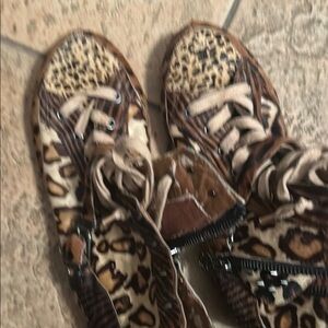 Sam Edelman Leopard Lace-Up Boots